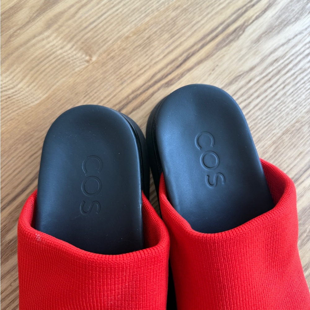 COS Red and Black Casual Slip-Ons